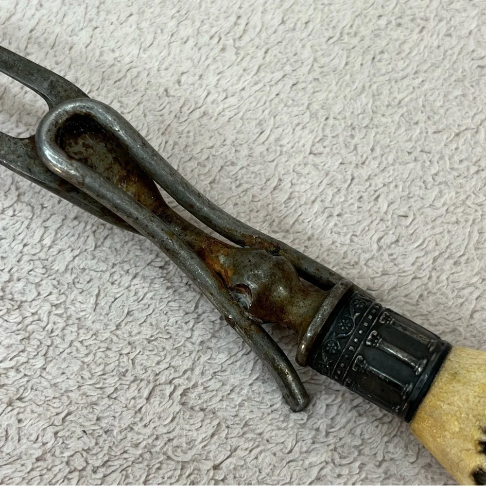 Genuine Antler Large Handmade Grill/Roast Fork-Vintage-Vtg-Renaissance Faire